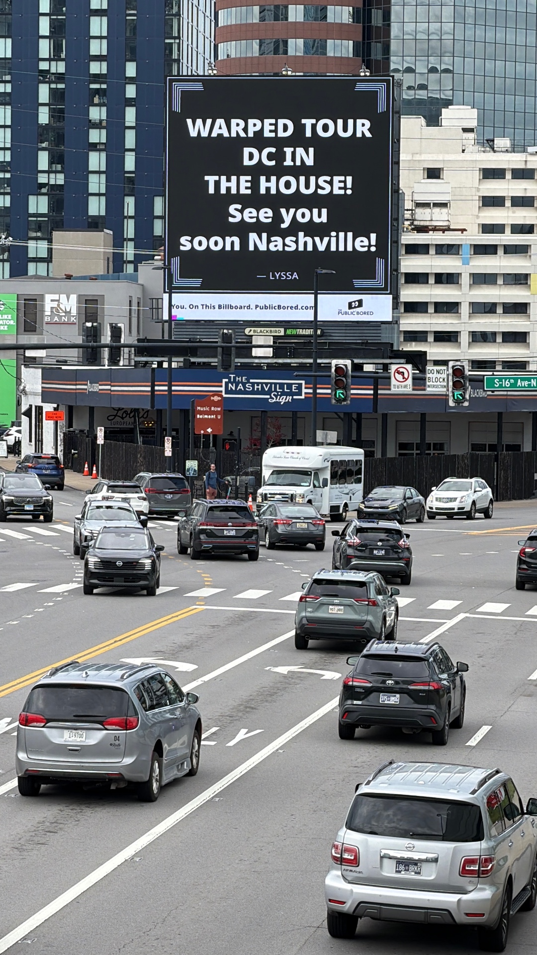 Nashville billboard airing: WARPED TOUR DC IN THE HOUSE! See you soon Nashville!