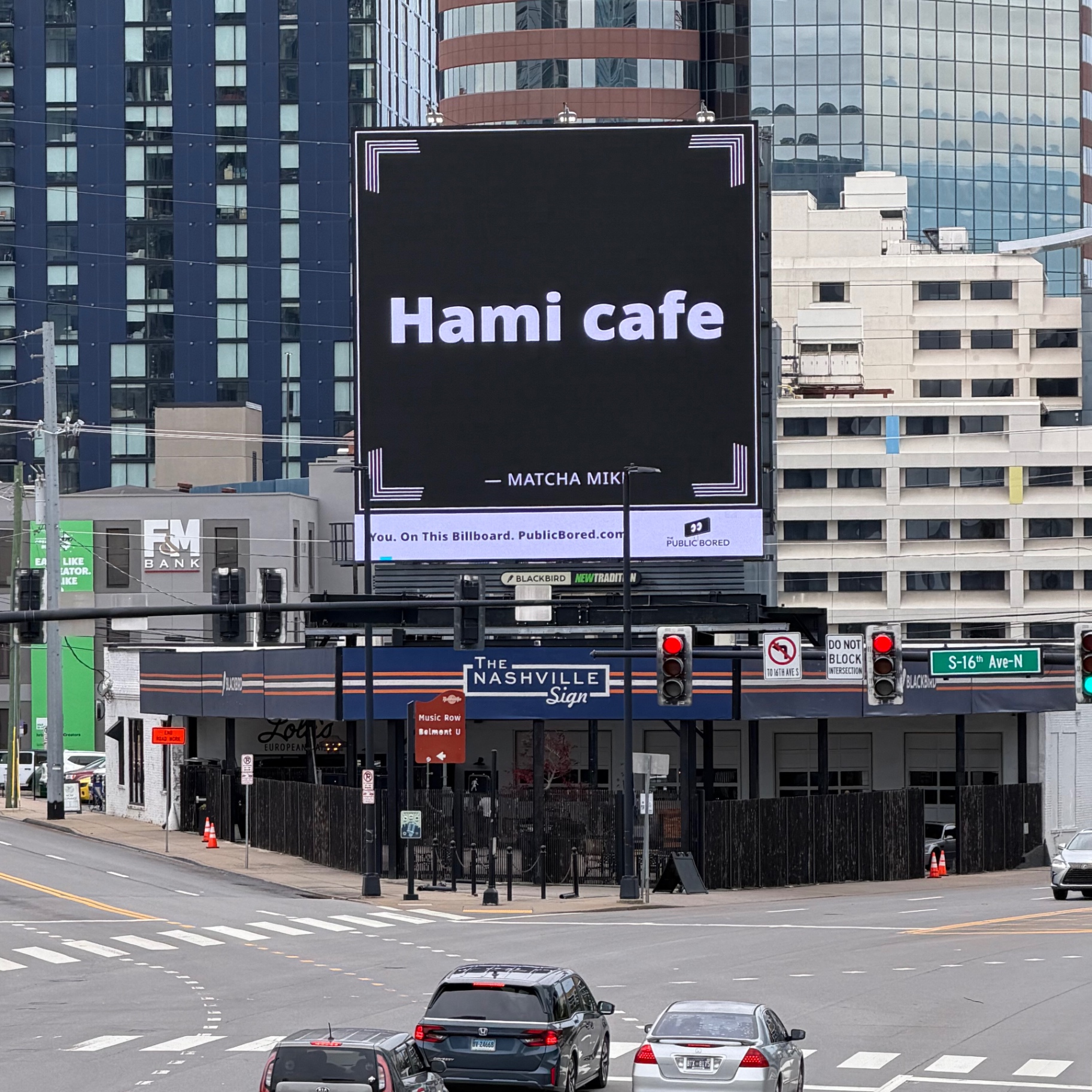 Nashville billboard airing: Hami cafe