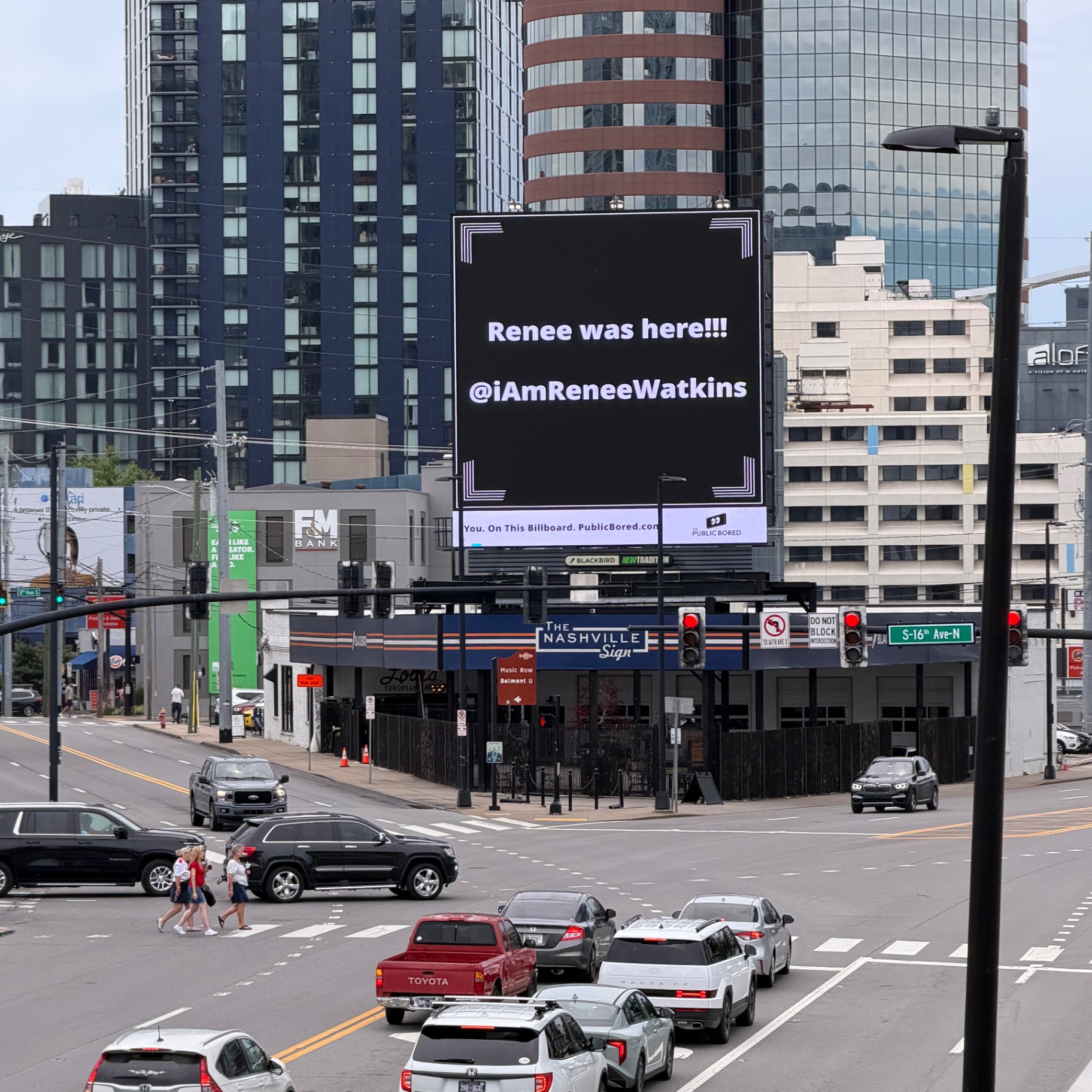 Nashville billboard airing: Renee was here!!! @iAmReneeWatkins